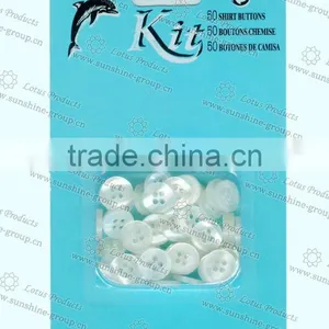 White Plastic Shirt Button thumbnail-1