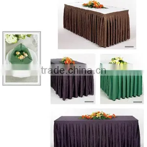 Table Skirting Satin Box Pleats Table Skirt thumbnail-1