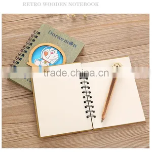 New Style Cute Design Doraemon Cartoon Wooden Anime Paper Notebook thumbnail-3
