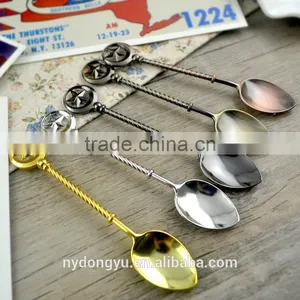 High Quality Retro Stainless Steel Coffee Spoon /jy Star Stainless Steel Tea Spoon /fancy Dessert Spoon thumbnail-2