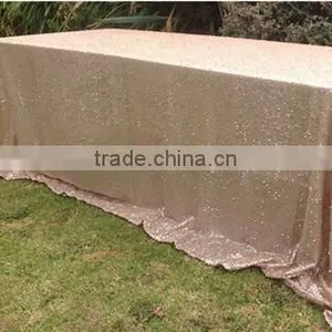 Wedding Blush Champagne Sequin Table Cloth thumbnail-5