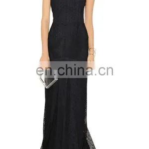 Wholesale New Fashion Women Clothes Long Evening Party Wear Gown Black Crochet Sexy Evening Gown Dress thumbnail-3