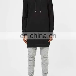 Mens Black Longline Fit And Side Pockets Hoodie thumbnail-5