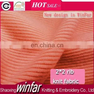Winfar China Rib Factory 95%polyester 5%spandex 2*2 Design Rib Boat for Clothing thumbnail-1