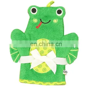 Custom Cotton Terry Cloth Animal Puppet Bath Glove Wash Mitt For Baby thumbnail-2