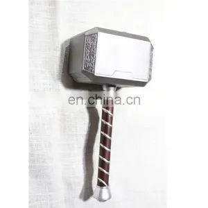 Decorative PU Hammer With Brown Handle Wrapper With Silver Belt for Halloween, Carnival, Dress up and Party thumbnail-1