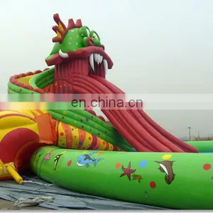 China Hot Sales Giant Inflatable Dragon Pool With Double Slides thumbnail-1