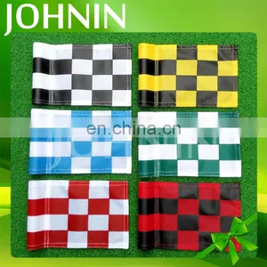 OEM High Quality 420D Nylon Durable Colorful Grid Golf Flags With Customized Logo thumbnail-1
