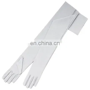 Women Shiny Stretch Satin Long Wrist Bridal Gloves for Party Prom Wedding thumbnail-3