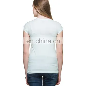 2015 Factory Direct Price Wholesale The Thinking Girl Print White T-shirt thumbnail-2