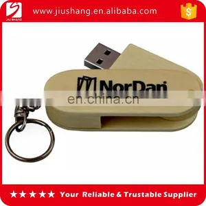 Hot Sale Eco-friendly Wooden Swivel Usb Flash Drive With Silk Printing Logo thumbnail-1