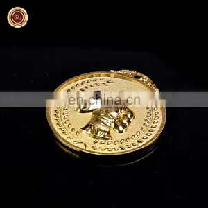 Wr Quality 24k Gold Plated Boxing Award Medal Wholesale Medal Ribbon Art Craft thumbnail-1