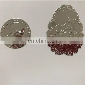 Metallic Mirror Chrome Logo Label Sticker for Bottle thumbnail-1
