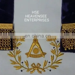 MASONIC REGALIA GRAND LODGE PAST MASTER APRON PURPLE thumbnail-2