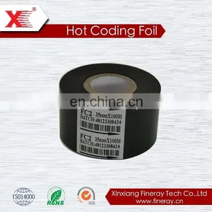 Hot Time and Date Stamp Foil Ink Ribbon/hot Thermal Transfer Foil for Printing Expiration Date FC3 Type 30mm*100m Size thumbnail-5