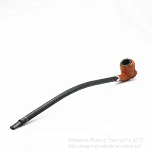 415mm Length Wooden Resin Long Tobacco Pipe With Small Hand-made Engraving Head for Smoking thumbnail-1