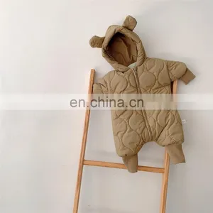 Toddler Cotton Romper Baby Winter Coat Zipper Long Sleeve Cute Baby Snowsuit 2020 Hoodie thumbnail-3