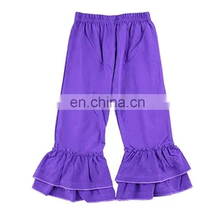 Wholesale Kid Little Girls Stretchy Flare Pants Icing Ruffles Solid Colors Ruffle Leggings thumbnail-4