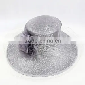 Women's Kentucky Derby Church Wedding Noble Dress Hat Linen With Flower and Veil Quality Choice thumbnail-5