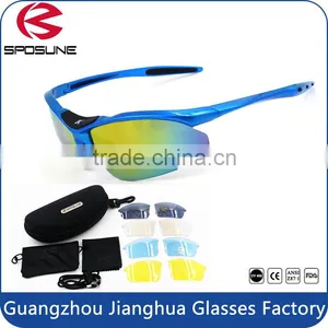 2016 Hot Sale Dropshipping Double Lens Blue Frame Polarized Sport Sunglasses Lens Set for Promo thumbnail-1