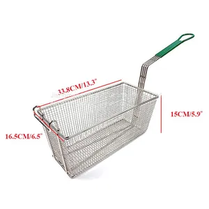 Hotel Kitchen Non-stick Rectangle Commercial Iron Fryer Basket French Fries Wire Mesh Deep Fry Basket thumbnail-5