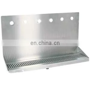 Shank Mounted Drip Tray Brushed Stainless With Drain 6 Faucets thumbnail-2