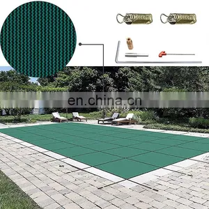 Outdoor Inground Rectangle Bache Pour Piscine PP MESH Swimming Pool Winter Safety Cover thumbnail-1