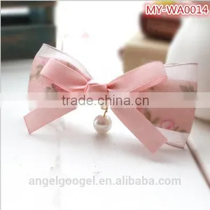 Ribbon Bows Pearl Bridal Bridal Hair Accessories Women Headdress MY-IA0014 thumbnail-1