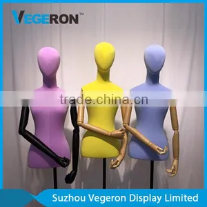 Half Body Torso Mannequin With Wooden Flexible Arm thumbnail-6