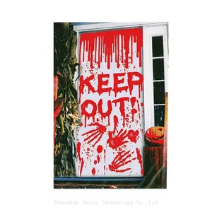 Bulk Bloody Handprint Stickers for Halloween Haunted House Bathroom Window Wall Decorative Decals thumbnail-1