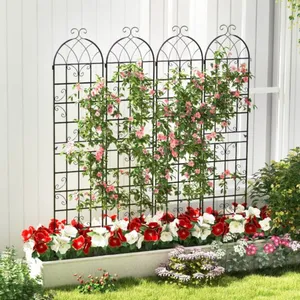 Elegant Landscaping Wrought Iron Garden Fence | Modern Privacy Screen With Trellis thumbnail-1