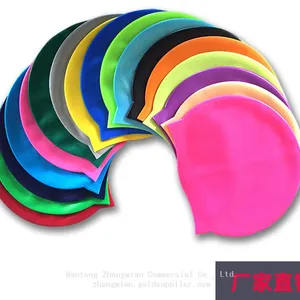 OEM Printed Silicone Swim Cap for Kids and Adults Sizes thumbnail-2