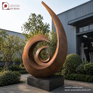 Rust Steel Garden Sculpture for Natural Outdoor Space thumbnail-3