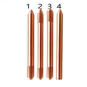 UL Listed Copper Bonded Steel Earth Rod 1.2m-3m Length 45# Steel Core High Conductivity thumbnail-1