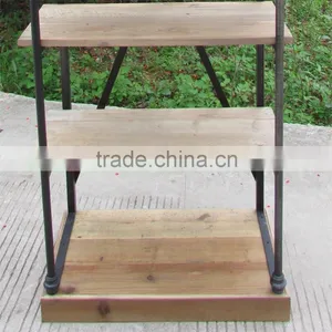 RE-1511 Vintage Industrial Furniture Wooden Corner Shelf thumbnail-2