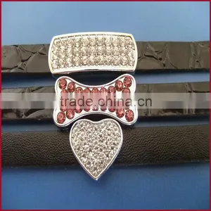 DIY 10mm Inner Width Heart Shaped Slide Charms Factory Direct Wholesale Zinc Alloy Accessories thumbnail-5