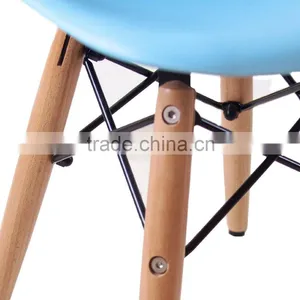 Natural Wood Legs Dining Room Base Chrome Metal Molded Plastic Four Leg Furniture Office Chair Quality Choice thumbnail-3