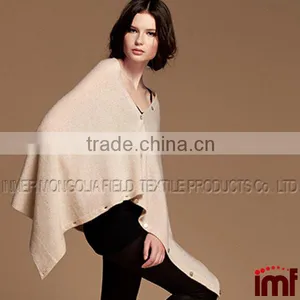 Boho Bolero Scarf Modern Cape Knit Women Poncho With Buttons Winter Wrap thumbnail-3