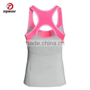 Polyester Lycra Custom Sports Women GYM Tops thumbnail-2