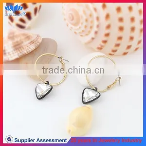 Fashion Design Clear Crystal Heart Hoop Earrings for Women Wholesale thumbnail-3