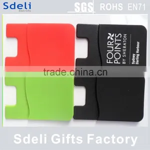 2014 Hot Selling Silicone Colorful 3M Sticker Back Card Holder for Mobile Phone thumbnail-1