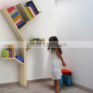 New Design Style Wood Decorate Bookcase /tree Style Bookshelf thumbnail-2