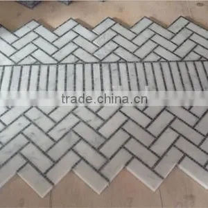 High Quality White Marble Carrara White Mosaic for Interior Decoration thumbnail-4