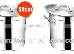 Induction Bottom Double Ears Stainless Steel Restaurant Commercial Cooking Pots for Sale thumbnail-1