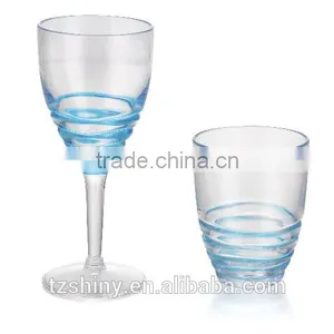 Plastic Swirl Wine Glass Plastic Swirl Tumbler Colorful Stem Cup thumbnail-1