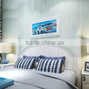 Non Woven New Design Blue Mediterranean Wallpaper Wholesale thumbnail-3