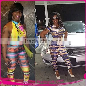Wholesale Landscape Printed Bodycon Jumpsuit thumbnail-1
