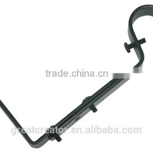 Matt Black Extendable Metal Curtain Rod Bracket for 3/4" (19mm) Pole thumbnail-1