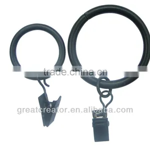 Wholesale Black Metal Curtain Rings With Clips for 13mmmm9mm...Curtain Rods thumbnail-1