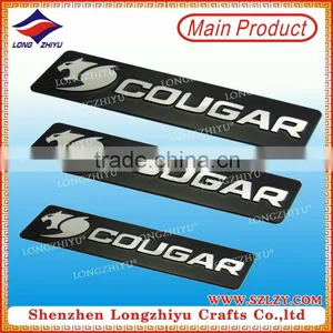 Cheap Silver Metal Custom Brushed Metal Nameplate,aluminum Highlight Logo Badge Label With 3M Adhesive Tape thumbnail-1